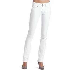 PAIGE Hidden Hills Straight Leg High Rise Jean Optic White